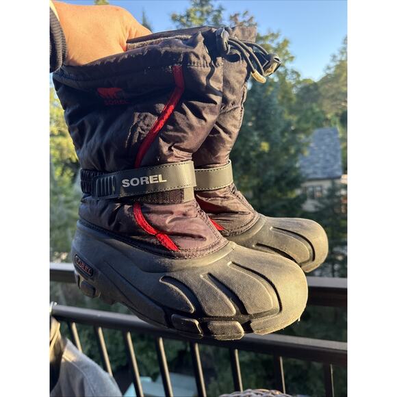 Sorel Womens Snow Boots Size 6 Red & Black With Insulated inserts, Slip On 01831 - Picture 14 of 16